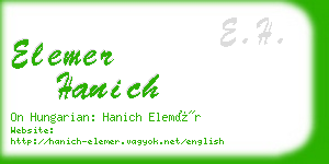 elemer hanich business card